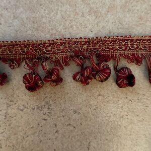 Decorative Red and Gold Tassel fringe Sewing Trim, 62 linear feet (5 plus yards)